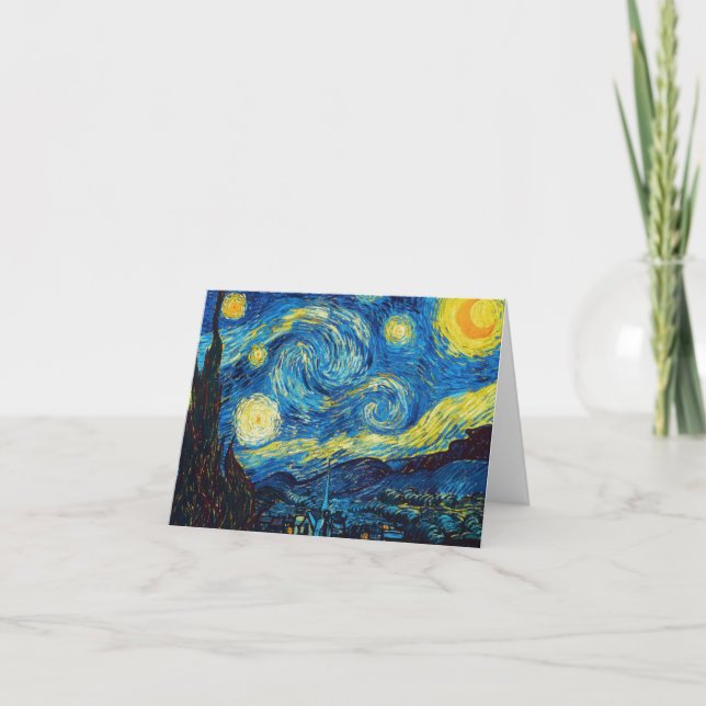 Carte de note de nuit étoilée de Van Gogh (Devant)