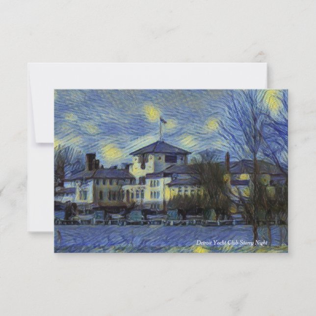 Carte de note de nuit Starry Yacht Club de Detroit (Devant)