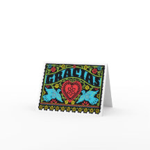 Carte de note de Papel Picado de perruches