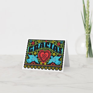 Carte de note de Papel Picado de perruches