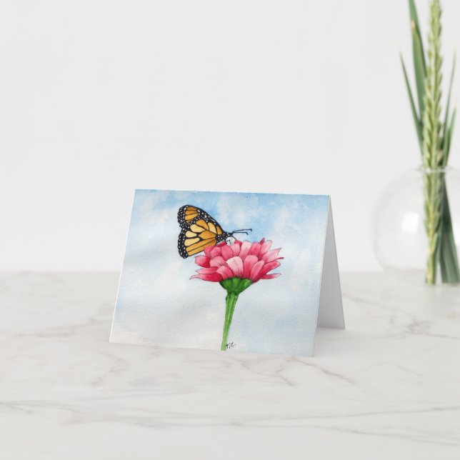 Carte de note de papillon de monarque (Devant)