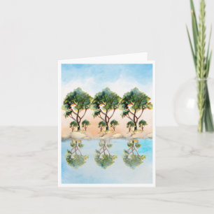 Carte de note de paysage Réflexions de l'arbre Abs
