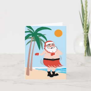 Carte de note de Père Noël de danse polynésienne