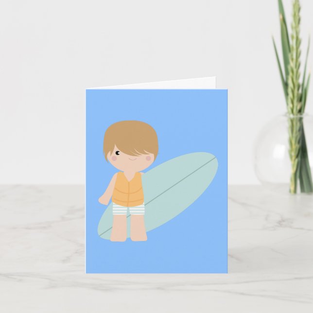 Carte de note de petit surfeur (Devant)