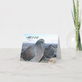 Carte de note de pigeons