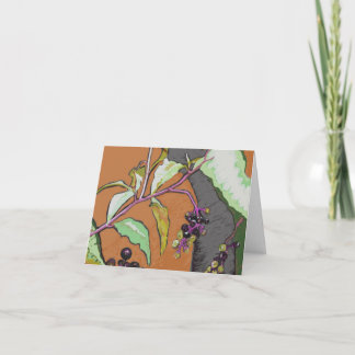 Carte de note de plante originaire de Pokeberry