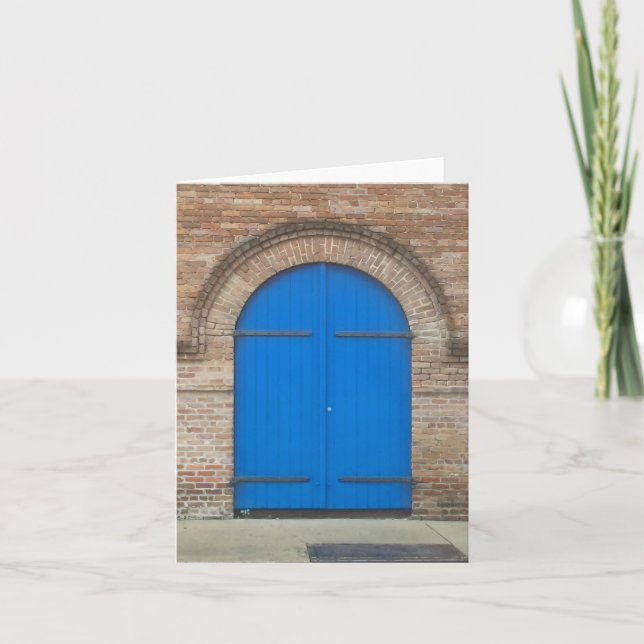 Carte de note de porte bleue (Devant)