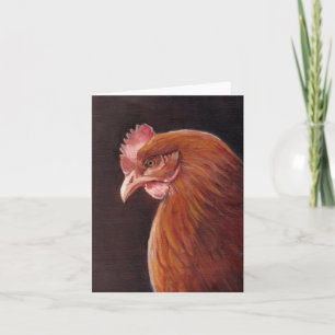 Carte de note de profil d'oiseaux Red Hen