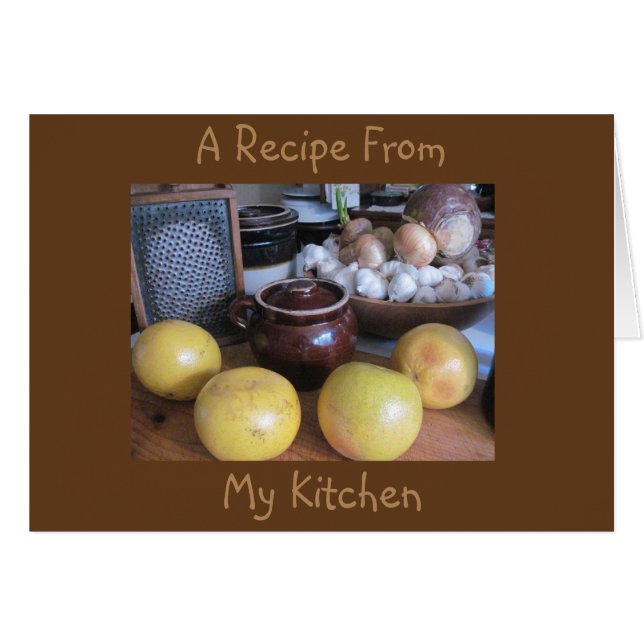 Carte de note de recette vide (Devant Horizontal)