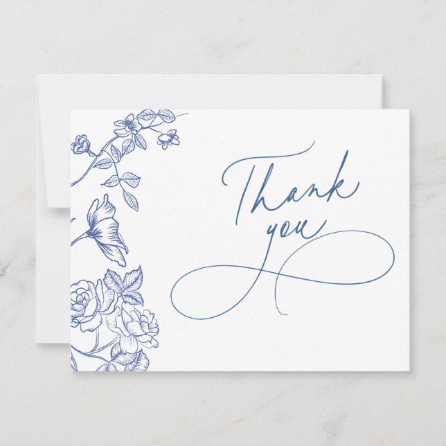 Carte de note de remerciement bleue (Devant)
