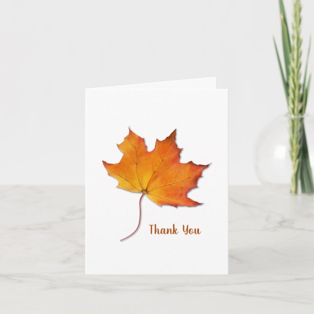 Carte de note de remerciement Maple Leaf (Devant)