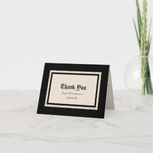Carte de note de remerciement Sympathy - Design cl