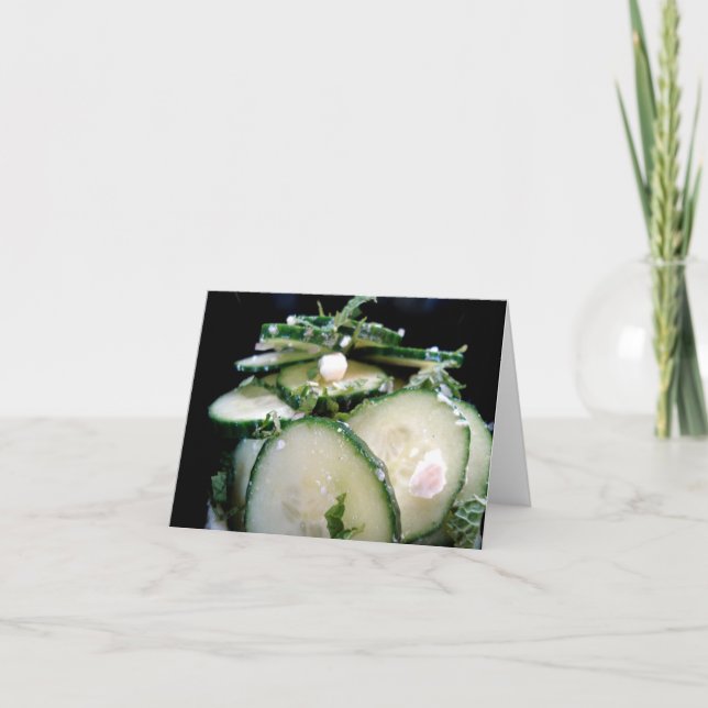 Carte de note de salade de Concombre-Chaux - Cu… - (Devant)