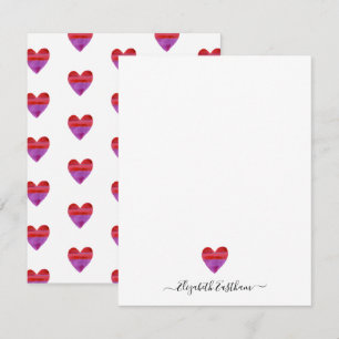 Carte de note de script de coeur simple moderne