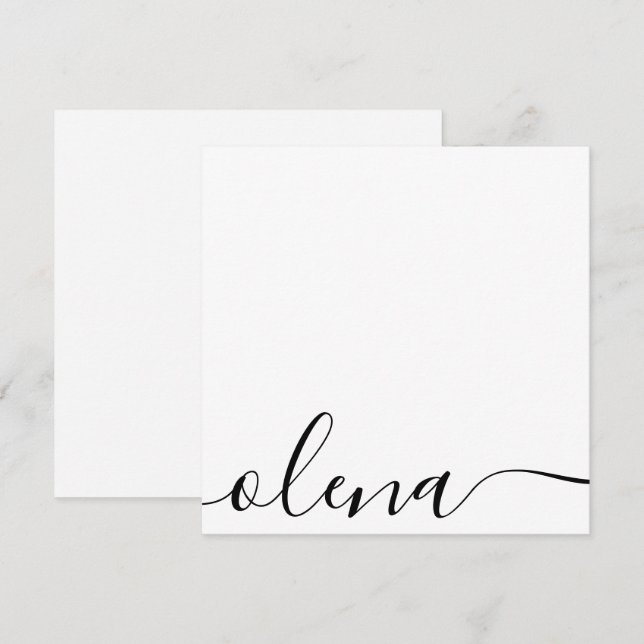Carte de note de script de signature personnalisée (Devant / Derrière)