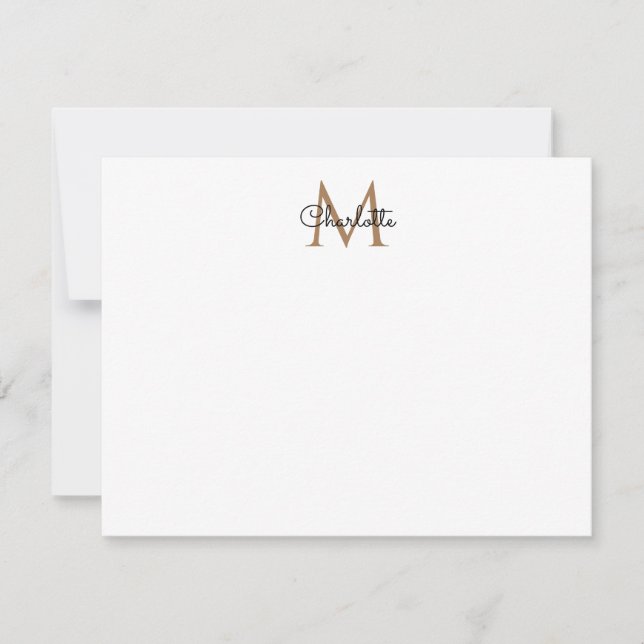 Carte de note de script pour fille élégante de Mon (Devant)