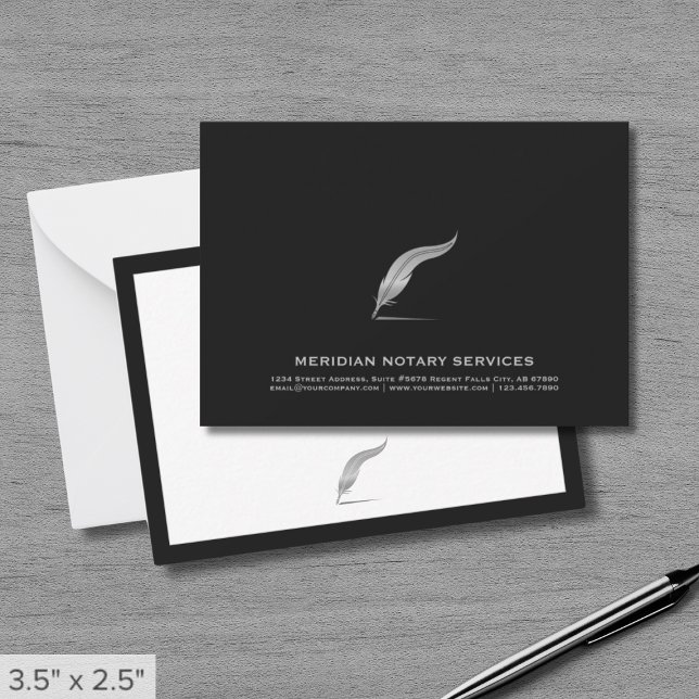 Carte de note de service notaire élégante (Créateur téléchargé)