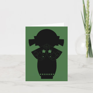 Carte de note de silhouette d'étoile de Kokeshi
