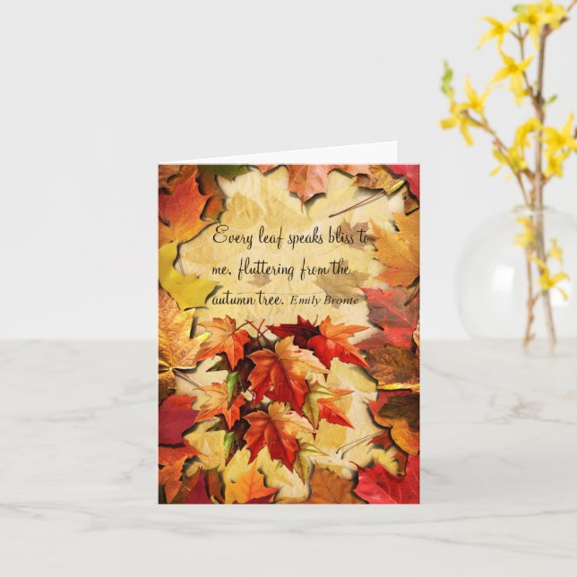 Carte de note de souhaits d'automne (Fleur jaune)