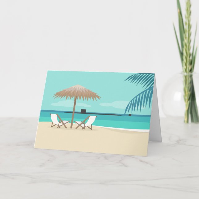 Carte de note de sous-marin du jour de la plage (Devant)