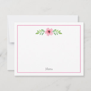 Carte de note de Swag florale Aquarelle rose