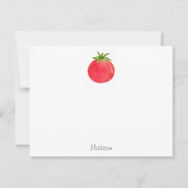 Carte de note de tomate aquarelle (Devant)