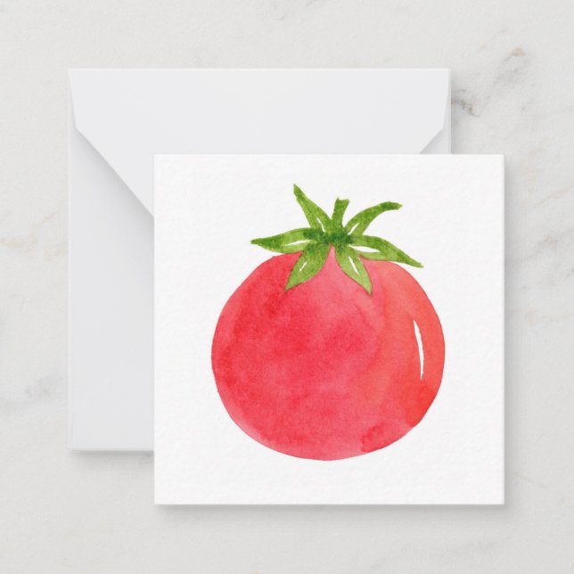 Carte de note de tomate aquarelle (Devant)