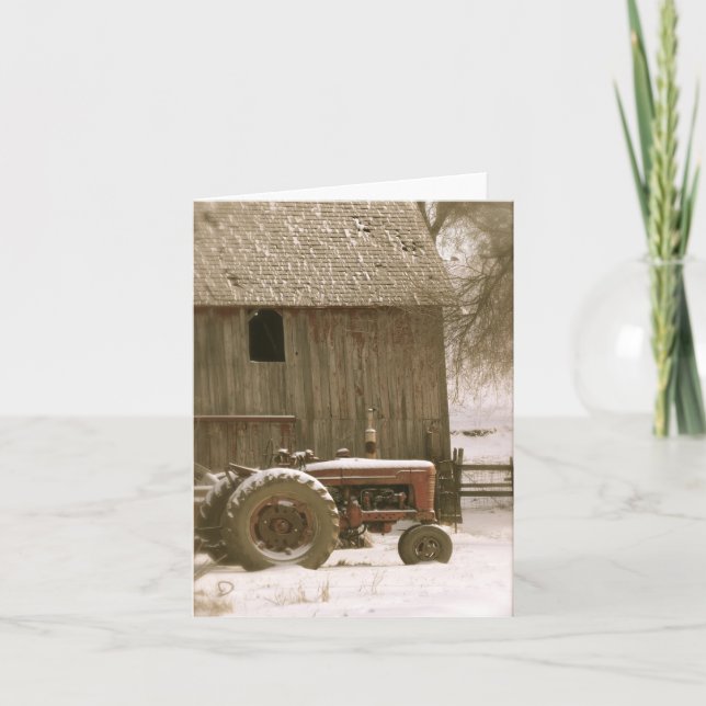 Carte de note de tracteur et d'étable (Devant)