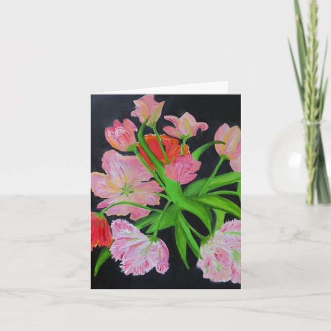 Carte de note de tulipes de perroquet (Devant)
