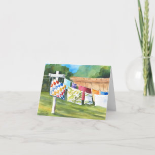 Carte de note de Washline de jardin