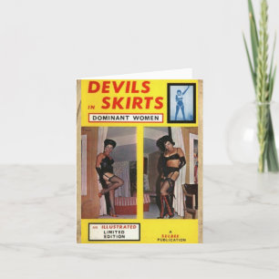 Carte de note "Devils en jupe" de style vintage