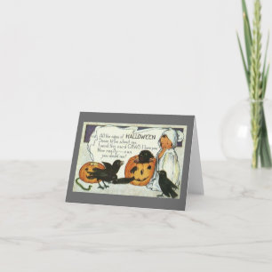 Carte de note d'Halloween Vintage Ghost