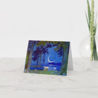 Carte de note d'invitation de blanc de lune de