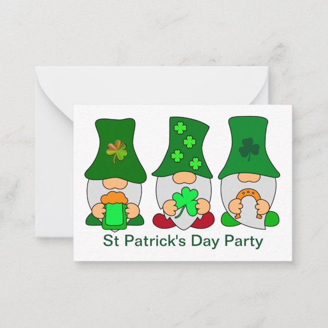 Carte de note d'invitation des Gnomies du Jour de  (Devant)