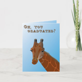 Carte de note d'obtention du diplôme de girafe