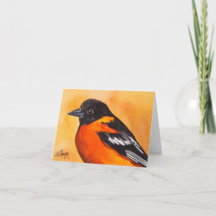 Carte de note d'oiseau de Baltimore Oriole