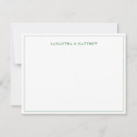 Carte de note double bordure verte