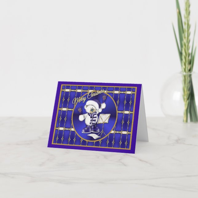Carte de note d'ours de Noël (Devant)