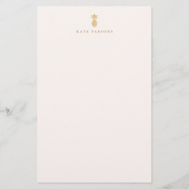 Carte de note du Bloc-notes élégant pour ananas en (Devant)