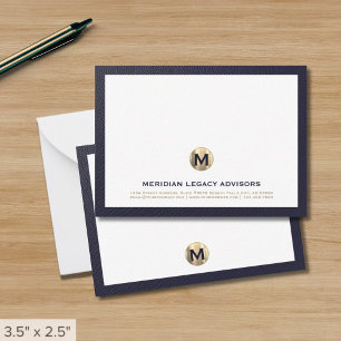 Carte de note du cabinet d'or Luxe Navy