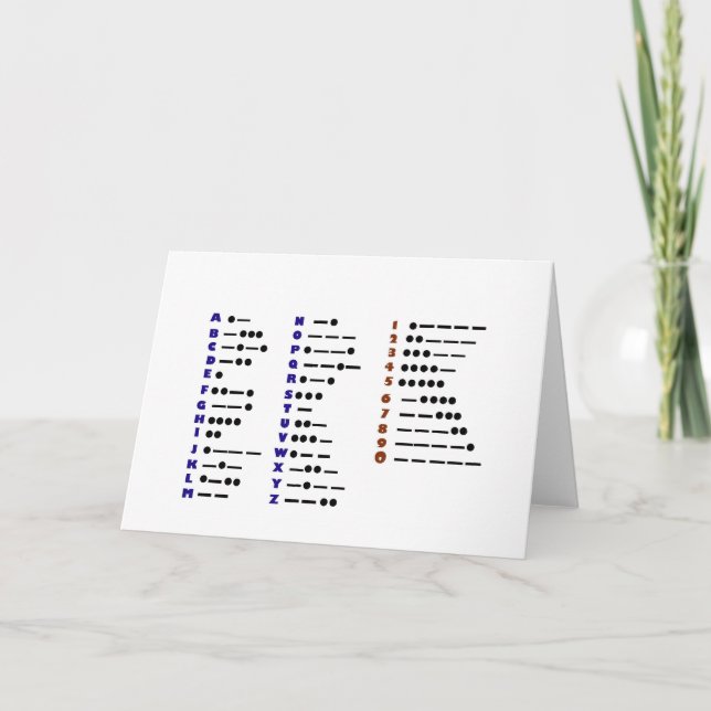 Carte de note du graphique de code Morse (Devant)