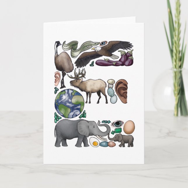 Carte de note du monogramme "E" (Devant)