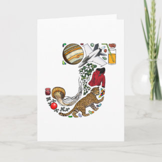 Carte de note du monogramme "J"