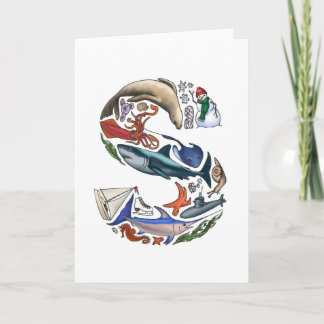 Carte de note du monogramme "S"