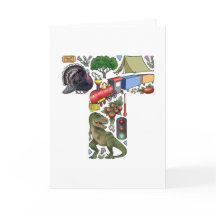 Carte de note du monogramme "T"