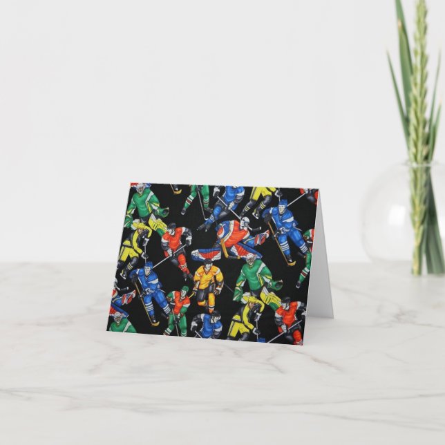 Carte de note du Motif de hockey sur glace de sais (Devant)