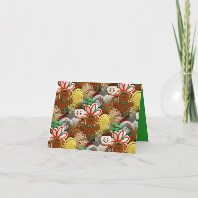 Carte de note du Motif des cookies de Noël (Devant)