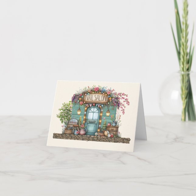Carte de note du salon à ongles ou Merci (Devant)