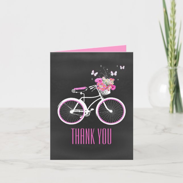 Carte de note élégante de Merci de bicyclette (Devant)