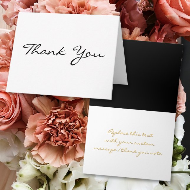 Carte de note élégante personnalisée par coutume (Custom Custom Elegant Thank You Note Card)
